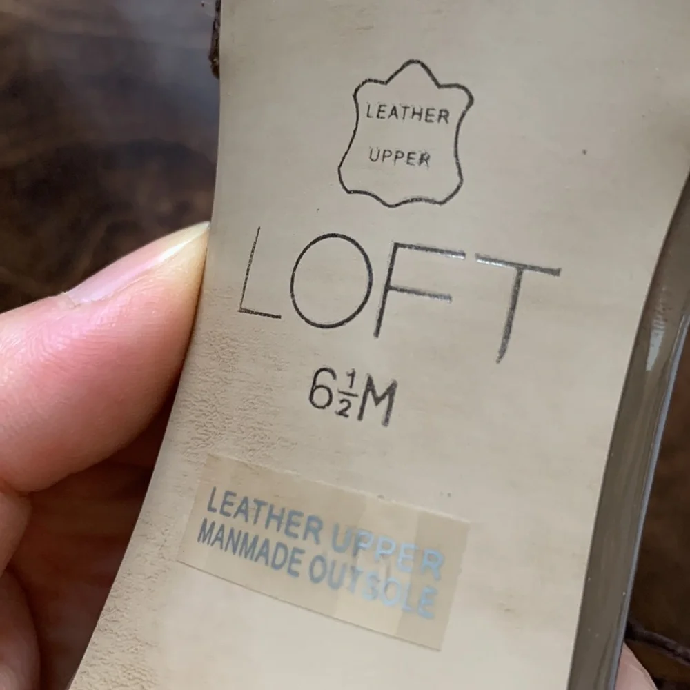 NIB LOFT Brown Kimberly Leather Strappy Open Toe Platform Heels Size 6.5